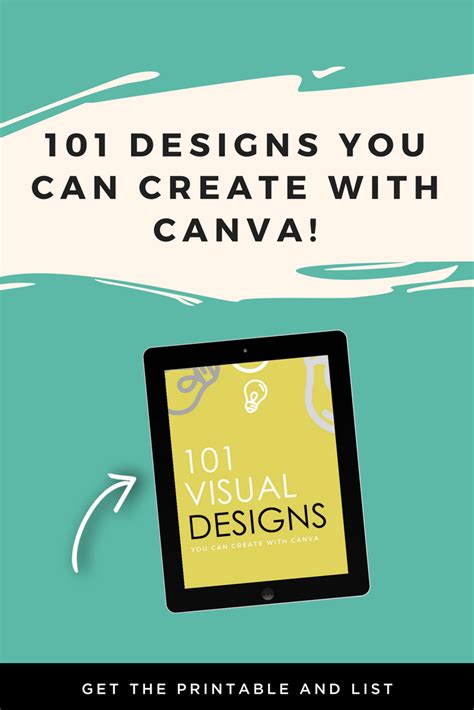 Heres A Printable And List Of 101 Canva Graphic Design Ideas And