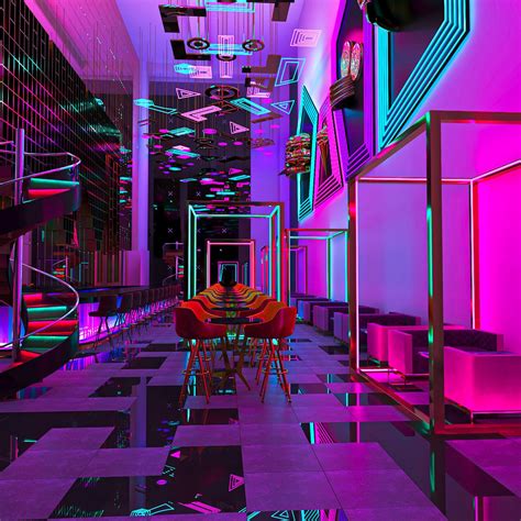 Concept Neon Bar On Behance Nightclub Design Lounge Design Neon