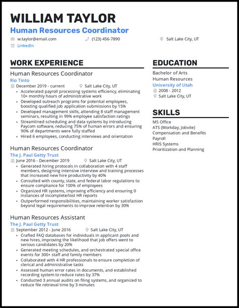 26 Human Resources Hr Resume Examples For 2024