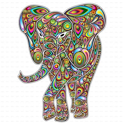 Psychedelic Elephant Art Prints By Denaliarts Redbubble