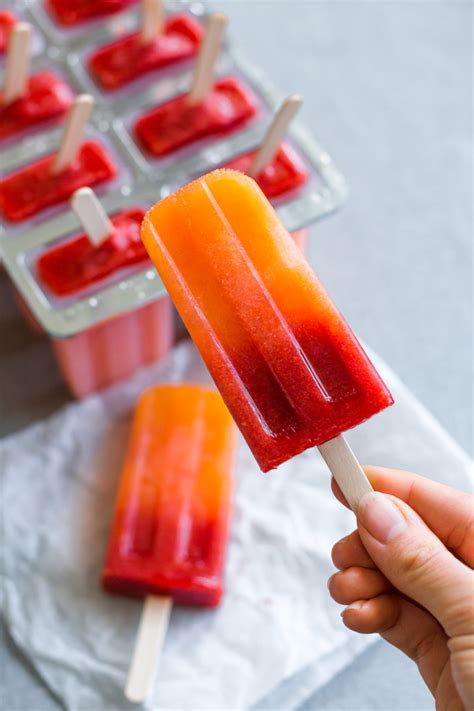 Orange Strawberry Sunrise Popsicles Recipe Homemade Popsicles