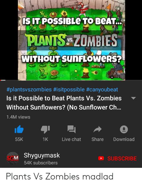 Is It Possible To Beat Plants Zombies Vs Without Sunflowers