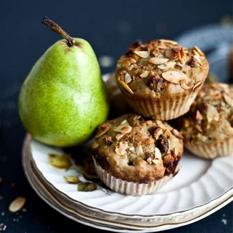 Pear And Green Matcha Tea Muffins With Almond Pistachio Crumble Recipe