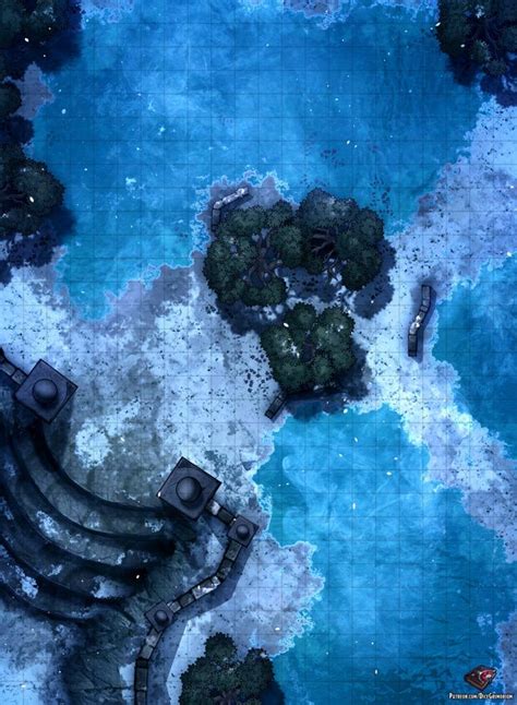 Snowy Thermal Waters 22x30 Public Dice Grimorium Dungeon Maps