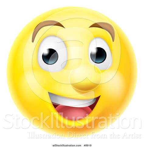 Vector Illustration Of A 3d Happy Yellow Male Smiley Emoji Emoticon