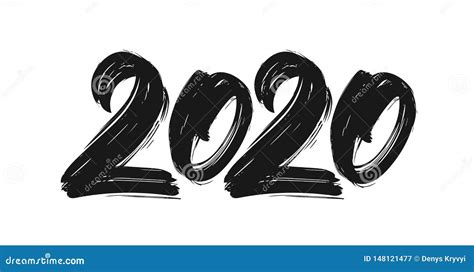 Handgeschriebene Beschriftung Von 2020 Glckliches Neues Jahr Rippenst