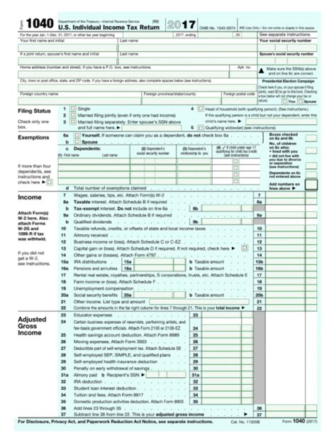 Irs 1040 Form Template For Free Make Or Get Tax Return Form Sample