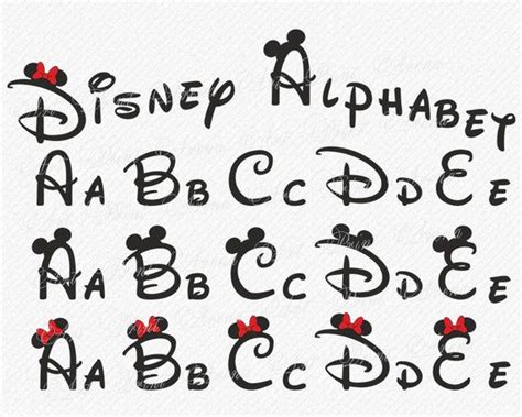 Disney Svg Font Disney Alphabet Svg Descarga Inmediata Se Trata De Un Producto Digital Sin Pro