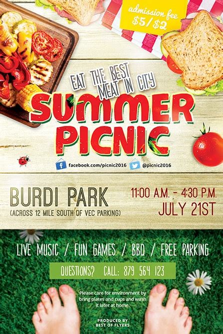 Summer Picnic Free Psd Flyer Template Download Flyer Best Of Flyers