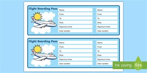 Editable Boarding Pass Template Plane Ticket For Role Play