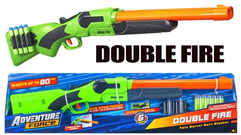 Outdoor Toys Structures Adventure Force Double Fire Dart Blaster Shotgun Barrel Blaster Fits