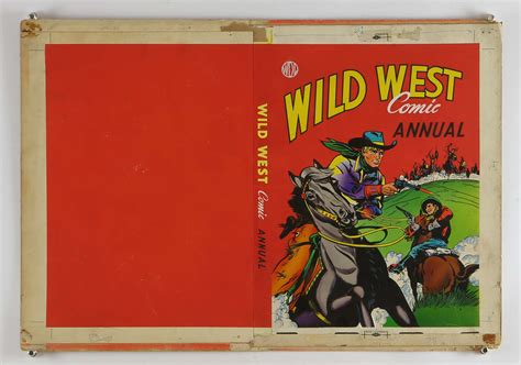 Lot3068 Wild West Comic Annual Original Artwork Design On Board