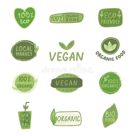 Organic Eco Vegan Nature Stock Illustration Illustration Of