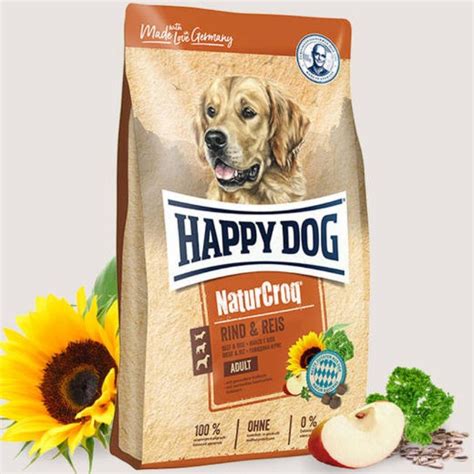 Пълноценна суха храна Happy Dog Naturcroq Beef And Rice с прясно