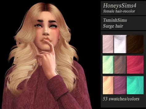 Sims 4 Hairs The Sims Resource Tsminh`s Surge Hair Tetextured By