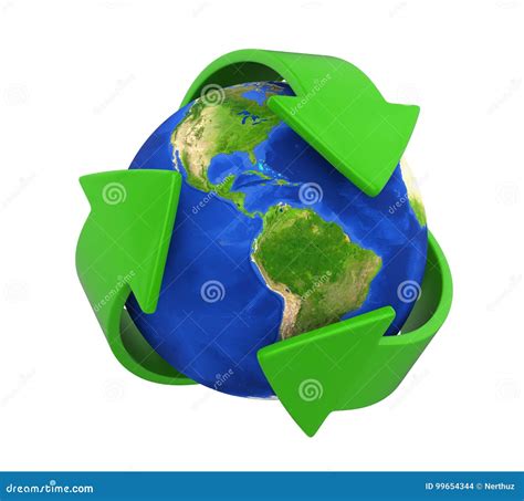 Recycling Arrows Earth Isolated Stock Illustration Illustration Of