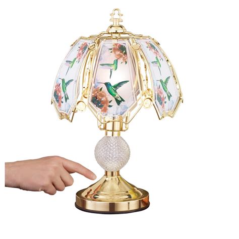Collections Etc Touch Base Hummingbird Lamp With Gold Tone Base And