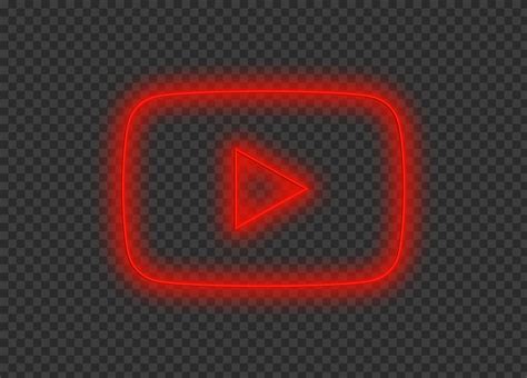 Glowing Led Neon Red Youtube Logo Canvas Ly
