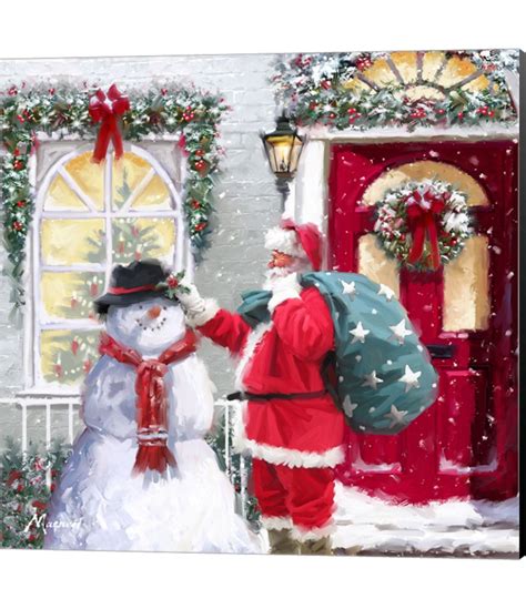 Santa And Snowman 2 By The Macneil Studio Canvas Art Multi