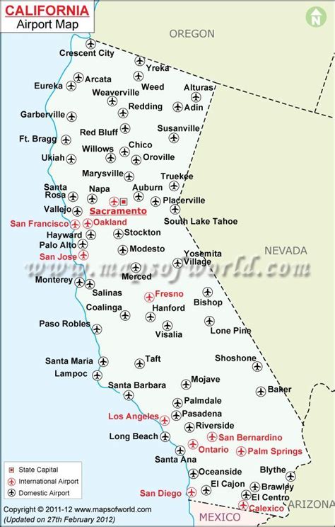 California Airports Map For Free Download Airports In Fresno