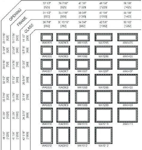 Andersen 400 Series Size Chart