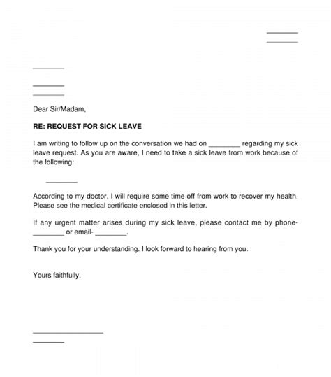 Sick Leave Request Letter Collection Letter Template Collection Vrogue