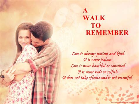 Great memorable quotes and script exchanges from the an affair to remember movie on quotes.net. Love Is Patient Quote From A Walk To Remember
