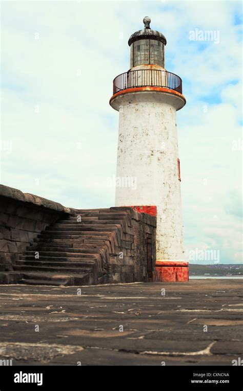 Whitehaven Lighthouse And Steps Low Angle Stock Photo Alamy
