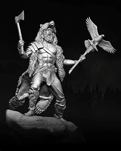 Resin Figure Mm Ancient Warrior Stand With Base Model