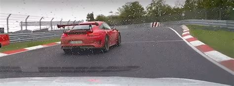 2019 Porsche 911 Gt3 Rs Hits Nurburgring Rain Causes Trouble