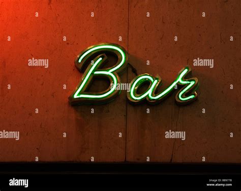 Neon Bar Sign Stock Photo Alamy