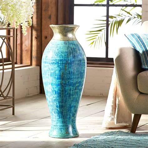 Metallic Floor Vase Blue Pier1 Imports Floor Vase Floor Vase Decor Tropical Glam