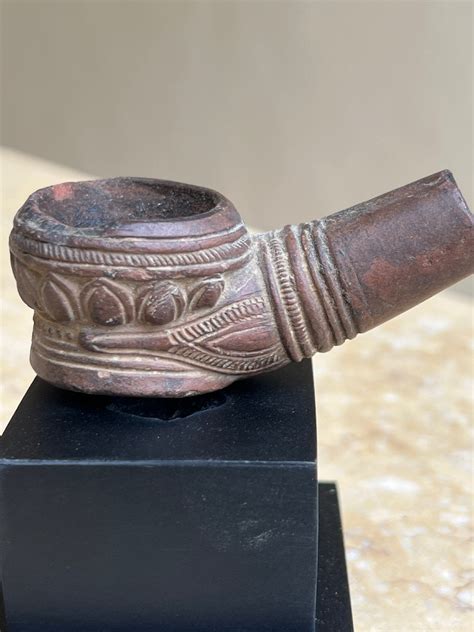 Proantic 19th Century Terracotta Opium Pipe Sheath Burma