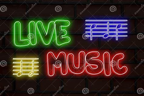 Live Music Neon Lights Stock Illustration Illustration Of Shine 60351011