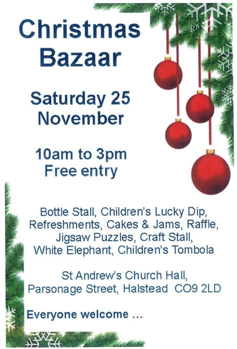 Christmas Bazaar Saturday 25 November 2023 Halstead Town Council