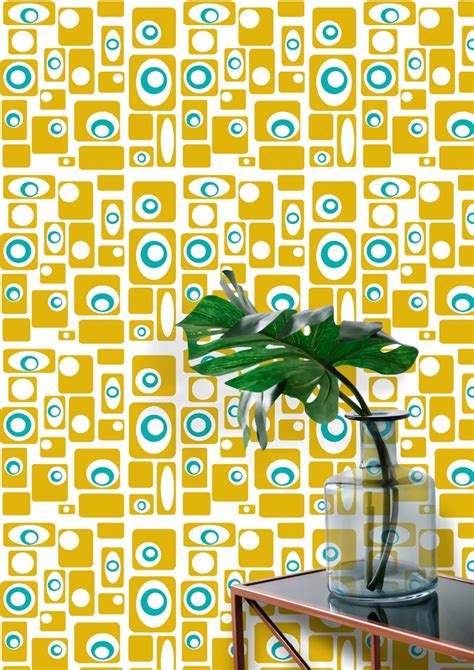 Mid Century Modern Wallpaper Mod Wallpaper Modern Wallpaper Etsy