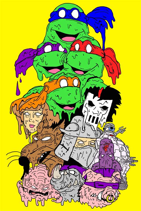 Teenage Mutant Melted Turtles Horror Movie Art Trap Art