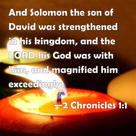 2 Chronicles 11 And Solomon The Son Of David Was Strengthened In His