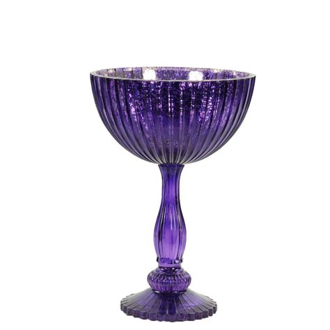 Koyal Wholesale 7 X 10 5 Purple Compote Bowl Centerpiece Glass Antique Pedestal Vase Floral