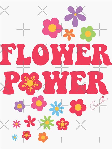 Colorful Flower Power Seamless Pattern Print Sticker For Sale By