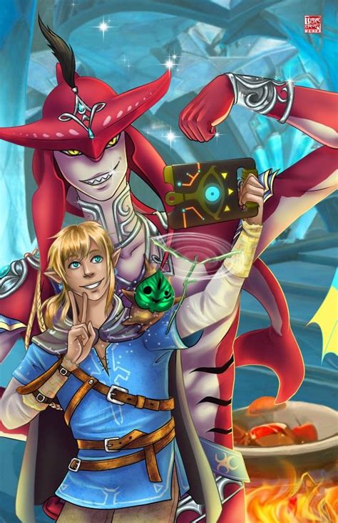 Loz Breath Of The Wild Link And Sidon Breath Of The Wild Legend Of Zelda Legend Of Zelda