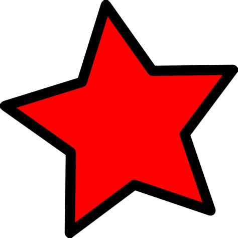 Star Red Cliparts Red Star Black Outline Png Download Full Size