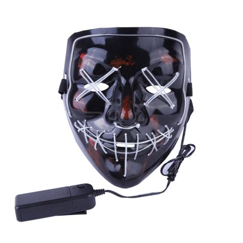 Halloween Scary Mask Cosplay Led Costume Mask El Wire Light Up The