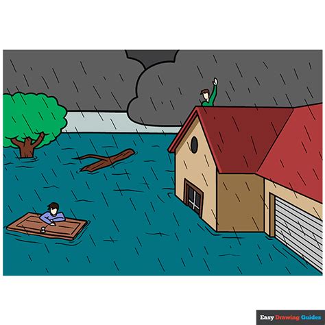 How To Draw A Flood Really Easy Drawing Tutorial