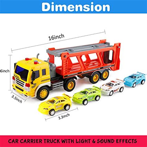 Liberty Imports Friction Powered Transport Car Carrier Truck Kids Toy