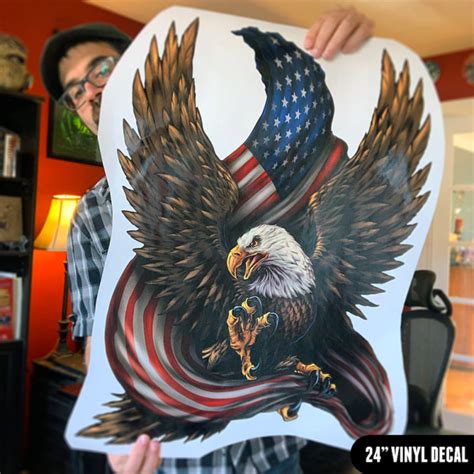 Eagle With Flag Vinyl Decal Flyland Designs Freelance Illustration