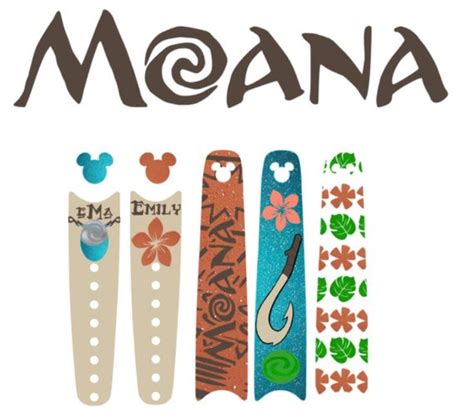Magic Band Decals Moana Princess Heart Of Te Fiti Maui