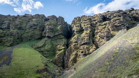 Rauofeldsgja Ravine Gorge In Snaefellsbaer Iceland Stock Image Image