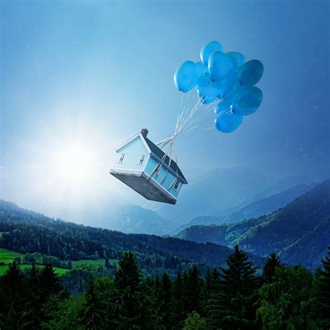 Flying House Landscape Dream Wallpapers Hd Wallpapers Id 26232