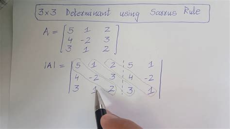 There are two methods for finding the determinant of a 3x3 matrix: Determinant of a 3X3 Matrix using Sarrus Rule - YouTube
